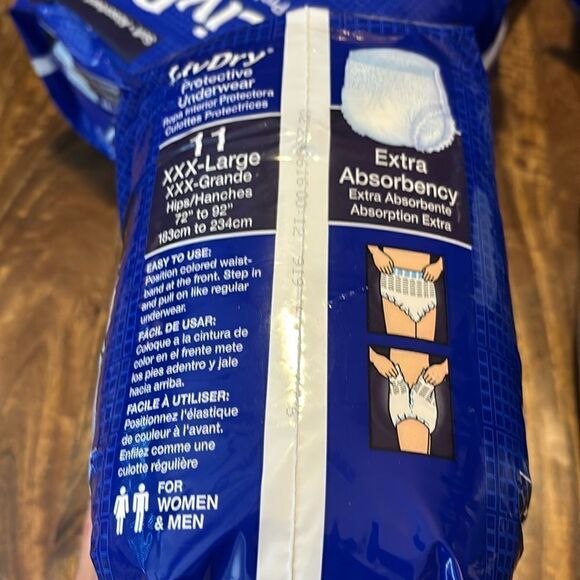 LivDry Adult XXXL Protective Underwear, Adult Diapers, Leak Proof-  11 count - Picture 6 of 8